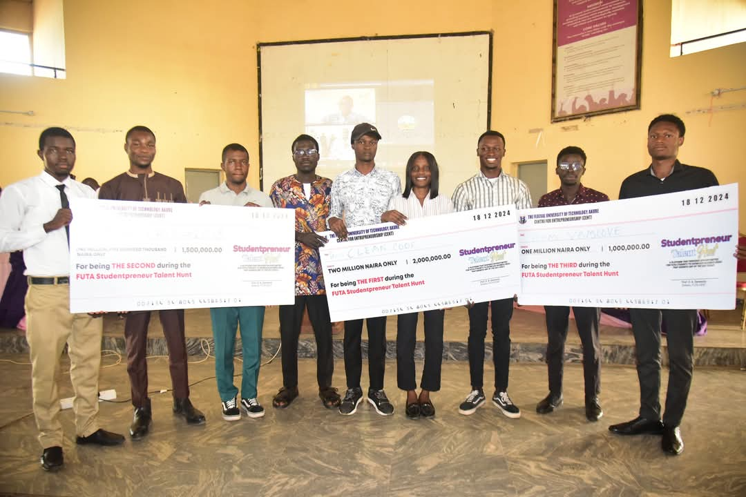 Innovation Meets Impact: FUTA Students Win Big at Entrepreneurial Talent Hunt