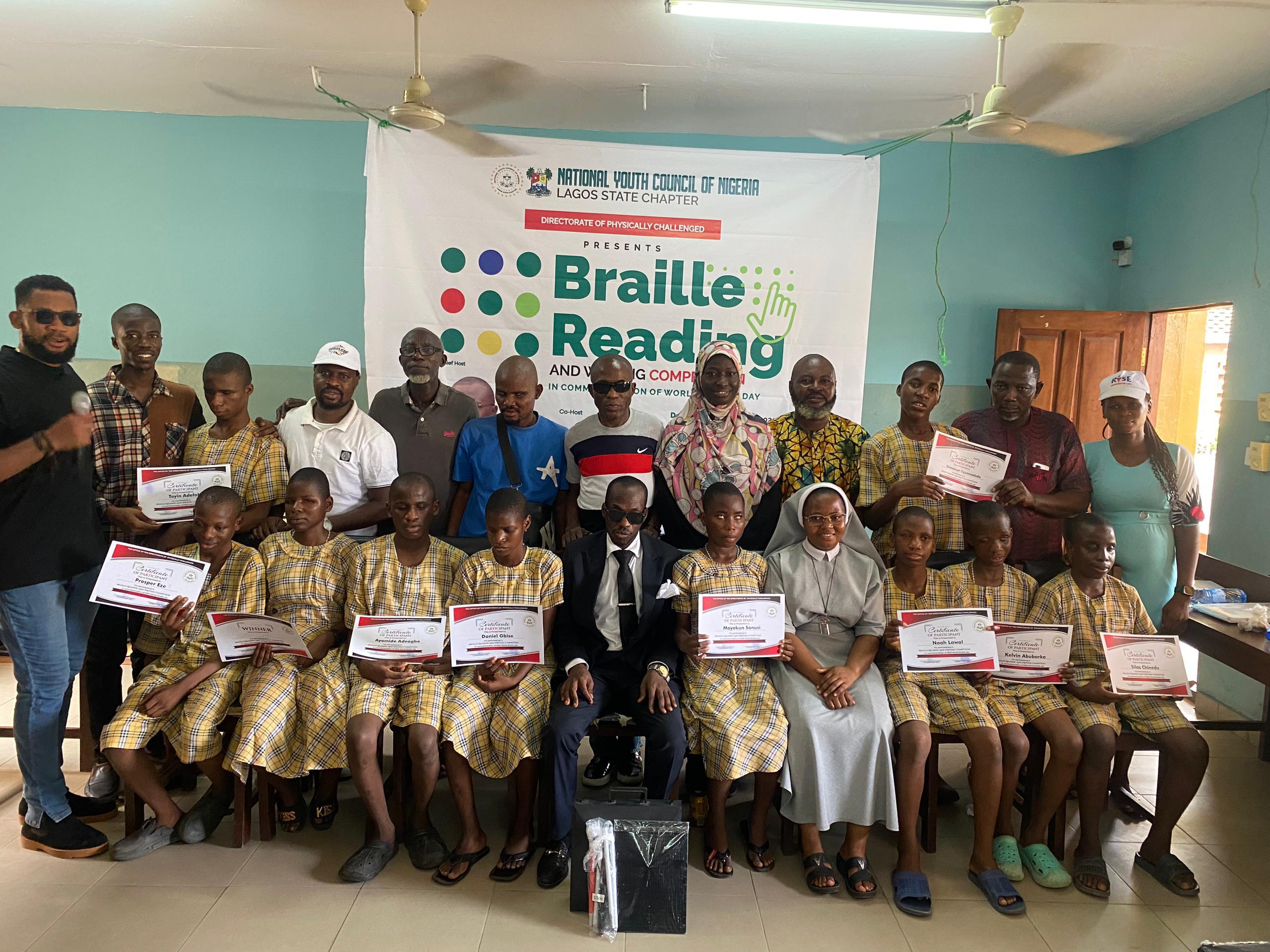 World Braille Day: NYCN Lagos Champions Inclusivity,  Organises Literacy Competition for Visually Impaired Students